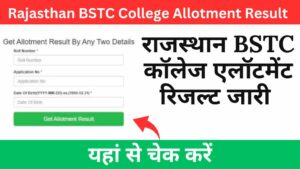 Rajasthan BSTC College Allotment Result 2023